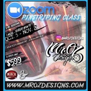 Online zoom pinstriping class $599